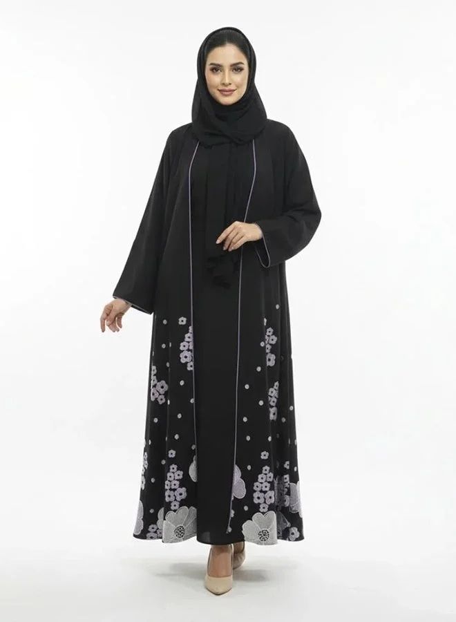 عبايات لمحة عباية لُجَين البنفسج – كريب لمار